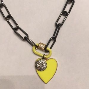 Necklace with yellow clasp & heart pendant